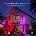 RGB Outdoor Wall Light with Remote & App Control,Bluetooth, 2pcs-24in