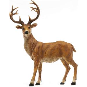 Resin 19.68Inch Height Standing Deer Statue Animals Sculpture Garden Art Decor Yard Ornament Lawn Garden Outdoor Patio Decoration Figurine