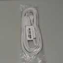 6FT 18 Gauge 3 Prong Heavy Duty Replacement Powe Cord Cable with Green Indicator Light ON/Off Switch,10A125V 18AWG White