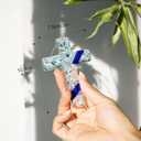 2 x H&D HYALINE & DORA Blue Cross for Car Mirror Hanging Glass Cross Christian Ornaments Christian Gifts for Men Beautiful Jesus Nativity Ornament