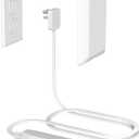 Flat Plug Power Strip Wall Outlet, 3 AC Outlets, Ultra Thin Extension Cord, Multi Socket Extender for Home Office, Dorm Room Essentials for Girls and Boys (White 3ft)