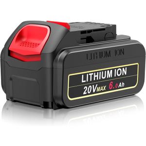 6.0Ah Replacement for Dewalt 20V Max Battery Compatible with Dewalt 20V Battery DCB200 DCB203 DCB204 DCB205 DCB206 N123283 N123282 DCD DCF DCG DCS DCK Series Cordless Power Tools