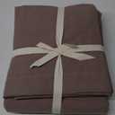 Linen Feel Light Chocolate Brown Duvet Cover Queen Size 90'' L x 90'' W, 100% Washed Cotton Duvet Cover with Zipper Closure Plus 2 Pillowcases, Oeko TEX Standard Certificated