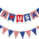 5 x Patriotic Banner 4th of July Decorations, Stars and Stripes Flag Bunting Garland USA Triangle Banner for Fourth of July Independence Memorial Day Party Supplies (Red White Blue)