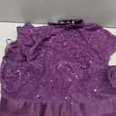 Miusol Women's Elegant Sequin Lace Contrast Chiffon Split Style Evening Party Maxi Dress (Purple, XL)