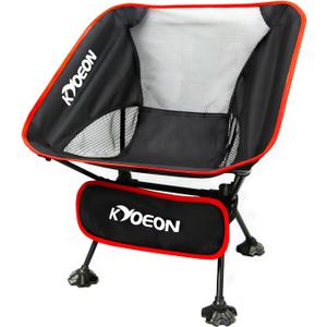 Portable Camping Chair, Ultralight Durable Foldable Chair for Outdoor Camp,Travel, Beach, Picnic, Garden, Sport Sturdy Frame, Comfortable Collapsible Lawn Chair, Supports 330Lbs (Black)