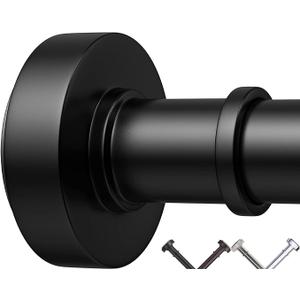 Black Shower Curtain Rods, 43-72 Inches, Never Rust, Never Slip, Adjustable Tension Rod with Durable Spring, No Drilling, Use for Bathroom, Bedroom, Kitchen, Balcony