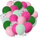 GAKA Pink and Green Balloons 12 inch Latex Balloons for Theme Party Birthday Wedding Decorations(Pack of 50)
