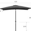 Blissun Rectangular Patio Umbrella, Table Market Umbrella with Tilt and Crank, Outdoor Umbrella for Garden, Deck, Backyard, Pool and Beach
