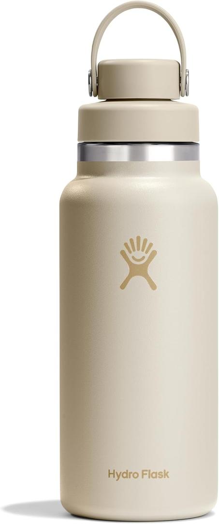 Hydro Flask Water Bottle - Insulated Stainless Steel - Wide Mouth Flex Chug Lid, Non Spill, Leakproof in 32 Oz Coconut Cream