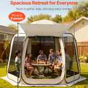 Pop Up Screen House Tent VEVOR 10 x 9.2 FT Pop-Up Screen Room with Awning, Portable Screen Tent Gazebo for 4–8 Person, Instant Screen Canopy with Carry Bag for Patio Backyard Camping