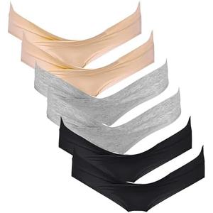 Intimate Portal Cotton Maternity Underwear Under the Bump Pregnancy Postpartum Bikini Panties PCS 6, L