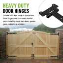 SPARKWHIZ Gate Hinges Heavy Duty Door Hinges 24 inch with 28 Mounting Screws for Gates, Barns, Sheds, Cabinets, Black Coating for Rust and Corrosion Prevention, 4 Pack