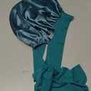 YANIBEST Adjustable Satin Bonnet for Sleeping Women Double Layer Hair Wrap Reduce Friction Prevent Frizz Natural Curly Hair (Large, Blue Zircon)