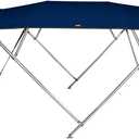 MSC 3 Bow 4 Bow Bimini Top Boat Cover with Rear Support Pole and Storage Boot(Navy, 4 Bow 8'L x 54" H x 91"-96" W)