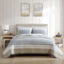 Nautica - King Quilt Set, Reversible Cotton Bedding with Matching Shams, Modern Home Decor for All Seasons (Dover Beige, King)