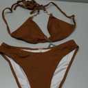 swimall Women's Triangle Bikini Set Cheeky High Cut Sexy Two Piece Swimsuit Cute Halter Bathing Suit S