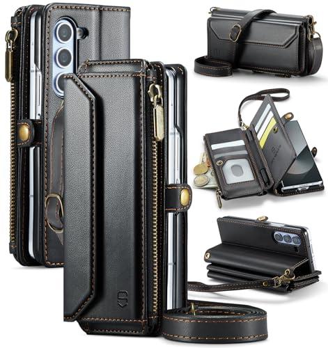 Strapurs Crossbody Wallet Case Compatible with Samsung Galaxy Z Fold 6 with RFID Blocking Card Holder & Pen Holder Slot Soft PU Leather Shoulder Strap Zipper Pocket Purse Fold 6 Phone Case, Black Strapurs Crossbody Wallet Case Compatible with Samsung Galaxy Z Fold 6 with RFID Blocking Card Holder & Pen Holder Slot Soft PU Leather Shoulder Strap Zipper Pocket Purse Fold 6 Phone Case, Black