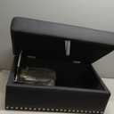  Storage Ottoman Coffee Table with Lift Top, Oversized Square Ottoman with Storage for Living Room, Tufted Linen Ottoman Foot Rest for Bedroom 28.4"x18.5"x12.6"H