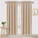 DWCN Blackout Curtains Room Darkening Thermal Insulated Bedroom Curtains Window Curtain Panels, 52 x 84 inches Long, Set of 2 Beige Rod Pocket Drapes (52"W x 84"L (Pack of 2))