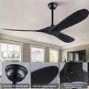 52'' Ceiling Fan without Lights, Black Modern 3 Blades Ceiling Fan with Remote Control, 6 Speed Quiet Reversible DC Motor, Indoor Outdoor Ceiling Fans for Bedroom Dining Room Study Patios.