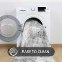 Area Rug 4x6 Grey Rug Washable Boho Rugs Non Slip Low Pile Abstract Small Carpet for Entryway, Bedroom, Kitchen, Classroom, Kids Room, Office, Dorm, Dining Room Gray