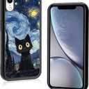 Onemiliayears Cute Starnight Cat Phone Case, Van Gogh Cute Cat Pattern iPhone Xs Max Case, Non-Slip Design and Shock Absorption, Phone Case for Teen Girls, Boys, Women and Men(iPhone - Xs Max)