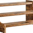 KLM 3-Tier Spice Rack, 13.8 Inch Wood Step Shelf Countertop Spice Storage Holder, Kitchen Pantry Cabinet Organizer Cupboard for Spice Bottles, Jars, Seasonings, Baking Supplies,Bathroom Organizer