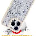 2 x for iPhone 13 Pro Case, Sparkly Crystal Diamonds Rhinestone Border with Shiny Glitter Sequins Phone Cover for Women Girls, Transparent TPU Bling Slim Protective Case for iPhone 13 Pro
