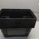 12PCS 21L Shopping Basket With Plastic Handles, Portable Grocery Basket, Black