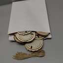 Wonderjune Round Picture Frames Wooden Christmas Picture Frame Ornaments for Christmas Tree Hanging Photo Ornaments Using My Own Photos(Khaki,Classic) (Brown and Beige)