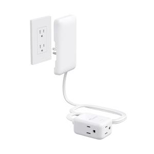 Flat Extension Cord Outlet Cover, ETL Listed, NUTICT 3 Prong Indoor Extension Cord Short 3ft, Ultra-Thin Flat Wall Plug, 13A/1625W, 900J Surge Protector, Kitchen Home Improvement Essentials, White