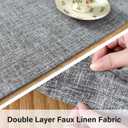 Farmhouse Rustic Faux Linen Table Runner Neutral Grey Table Runners Double Layer Reversible Rectangle Runners for Daily Use Kitchen Dining Banquet Holiday 13x48 Inch