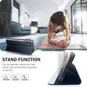 Phone Case for Samsung Galaxy A56 5G Case, Clear View Window Luxury Slim Mirror Galaxy A56 5G Case with Kickstand, Leather Hard PC Flip Shockproof Protective Cover for Samsung A56 5G Case (Deep Blue)