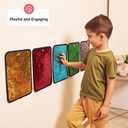 ODOXIA Sequin Fabric Mats | Sequin Reversible Fabric Sensory Wall | Flip Sensory Wall Tiles for Kids | 5-Pack (Rectangles)
