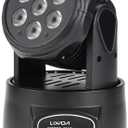 Lixada Moving Head Light 7x10W Moving Head 4 In 1 RGBW Professional 9/14 Channels DMX-512 DJ lights 100W AC 100-240V Sound Active for KTV Club Bar Party Disco DJ Show Bands