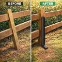 Fence Post Repair Kit Heavy Duty – Steel Fence Post Anchor for Leaning or Broken Posts, Ground Stake Stabilizer Support with Screws & Tool, 33 Inch (Pack of 1/2 / 4)