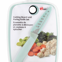 Culinary Elements Cutting Board With Paring Knife Set Blue 2 Pcs
