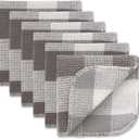 DII Scrubber Dishcloths Collection Windowpane Dishrag Set, 12x12, Gray Buffalo Check, 6 Piece