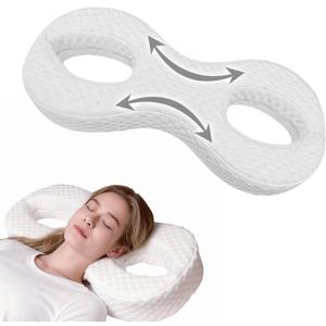 Face Pillow for Wrinkles, Anti Wrinkle Pillow for Beauty Sleep, Memory Foam Side Sleep Beauty Pillow for Protect Your Hair and Skin (White)