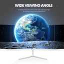 CRUA 24 Inch Curved Monitor, FHD(19201080P) 100HZ 120% sRGB Computer Monitors, Narrow Bezels on Three Sides, Blue Light Filter PC Monitor for Home, Office and Dormitory(HDMI, VGA)-White