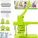 Button Maker Machine Multiple-Sizes, DIY Pin Button Maker Machine Kit with Interchangeable Button-Models&Free Button Parts&Circle Cutter&Wrench Gadget (Green, 32+58mm)