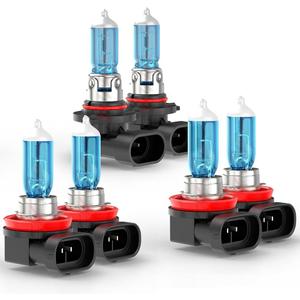 SYJIIP Upgraded Halogen Headlight Bulbs For Toyota Highlander 2011-2020, 9005 H11 High Low Beam, 6000K White, 300% Brightness, Plug n Play, 4-Pack