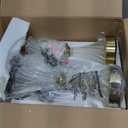 Crystal Glass Table Lamp Set of 2 with USB C+A Ports & AC Outlet, White Lamp, Modern Bedroom Lamps, Gold Lamp for Night Stands Bedroom Living Room,Nightstand Lamp LED Bulbs Included