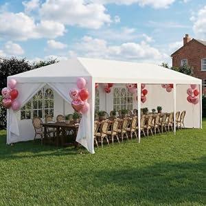 HOTEEL 10x30 FT Party Tent Outdoor Canopy Tents for Parties with 8 Removable Sidewalls, Carpas para Fiestas Waterproof for Gazebo Large Backyard Shelter Patio Wedding Events Tent BBQ