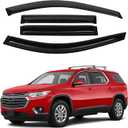 Canvcle Traverse Rain Guards - Window Visors for Chevrolet Chevy Traverse 2018-2023, Outside-Mount Tape-On Side Window Wind Deflectors for Traverse Accessories, Vent Visors Shades Rainproof Black 4PCS