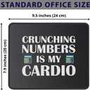 3 x Accountant Gifts Crunching Numbers is My Cardio Accounting Mouse Pad - Funny Humor Gift for Accountants Mouse Mat 9.5 Inch