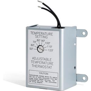 Attic Fan Thermostat Control for Power Attic Ventilators and Exhaust Fans, 120V Adjustable Thermostat Switch Replace 58033 Single Speed Precise Temperature Controller