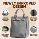 Axcone Insulated Lunch Box for Women men, Reusabl Lightweight Leakproof Lunch Tote Bag, Water-Resistant Tyvek Material Adult Cooler Bag for Work, Picnic, Travel,Grey (Gray)