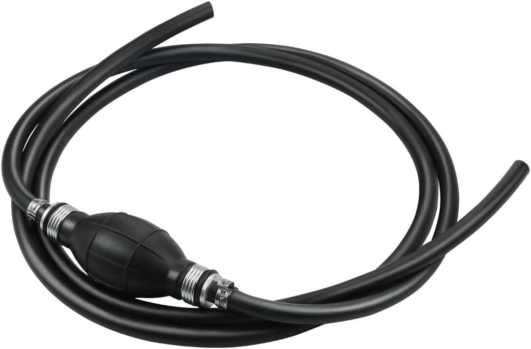 Outboard Fuel Line with Primer Bulb, 3/8" Diameter Marine Boat Fuel Line Hose Assembly for Marine Outboard Boat Motor RVs Tractors and Caravans,6FT